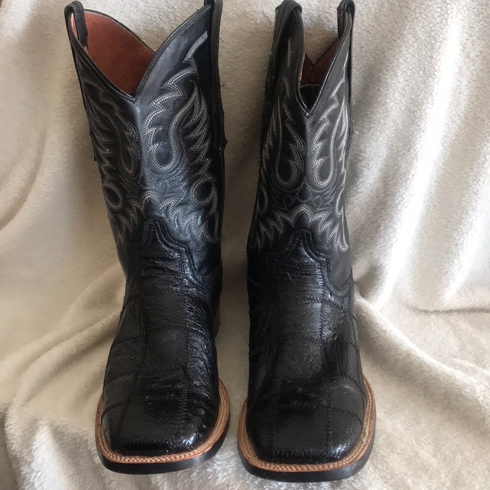 Vaccari Men’s Smooth Ostrich Cowboy Boots